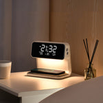 Creative 3 In 1 Bedside Lamp Wireless Charging LCD Screen Alarm Clock  Wireless Phone Charger | VexoFinds