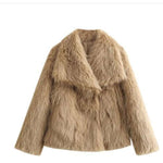 Winter Plush Coat for Women – Warm Thicken Fluffy Lapel Jacket | VexoFinds