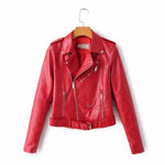 Wine Red Jacket Autumn Winter Women’s Faux Leather Long Sleeve Coat
