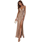 VexoFinds Women’s V-Neck Sequin Maxi Dress – Spaghetti Strap Party & Evening Gown