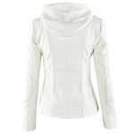 White Faux Leather Jacket Elegant Long Sleeve Faux Leather Jacket

