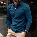 Navy blue casual sports polo shirt
