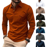 Caramel men’s long sleeve polo shirt