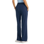 Back view of VexoFinds women’s moisture-wicking wide-leg pants in navy, showcasing the comfortable fit and wide-leg design.